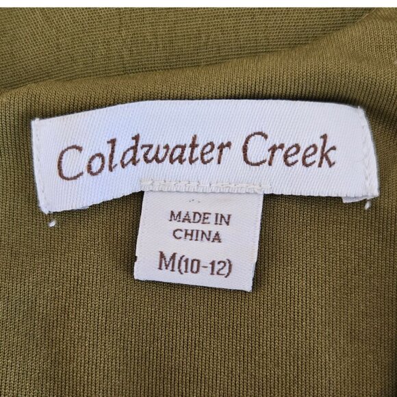 Coldwater Creek Womens Olive Green Sleeveless Round Neck Blouse Medium - Picture 6 of 8
